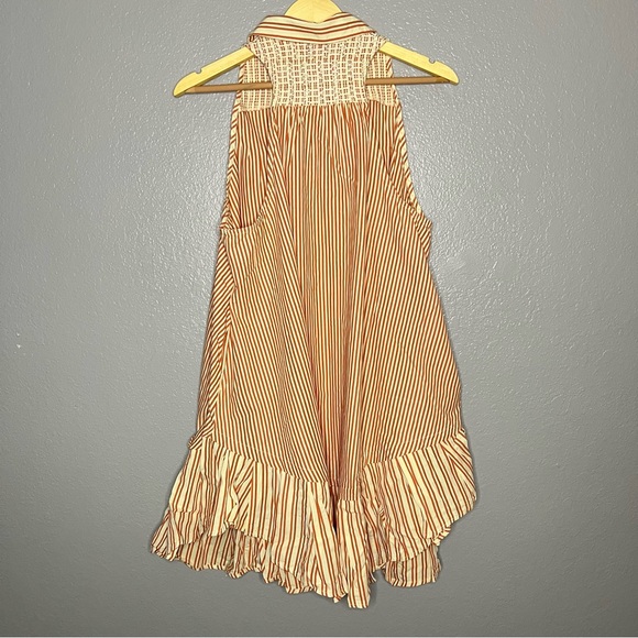 Free People Be Real Mini Dress/Tunic in Rust Stripe Size Small - Picture 10 of 13